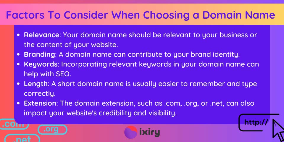factors to consider when choosing a domain name
